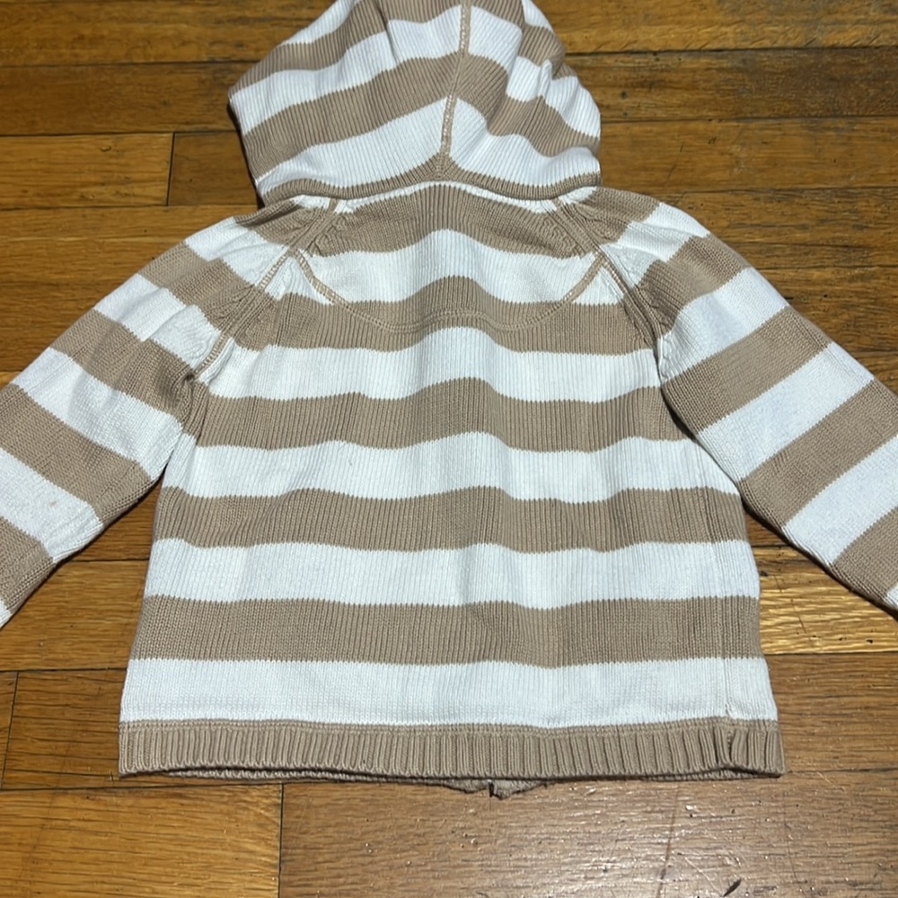 Burberry Tan and White Striped Kids Hoodie - Picture 13 of 14